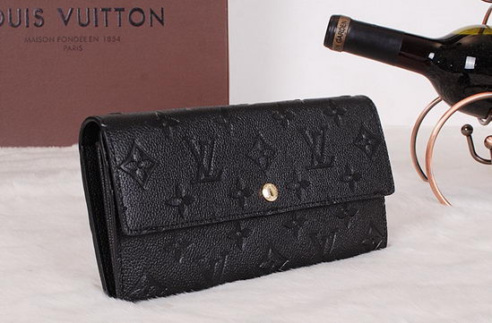 Louis Vuitton Embossed Monogram Purse Black